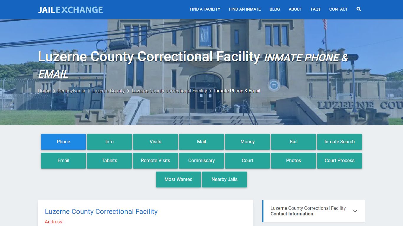 Inmate Phone - Luzerne County Correctional Facility, PA - Jail Exchange